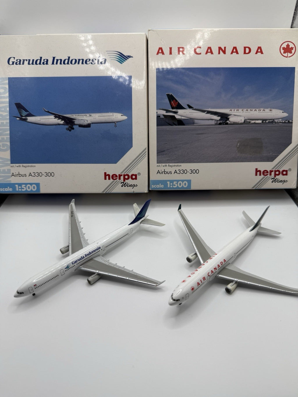 Herpa Wings 1:500 Garuda Indonesia A330 + Air Canada A330