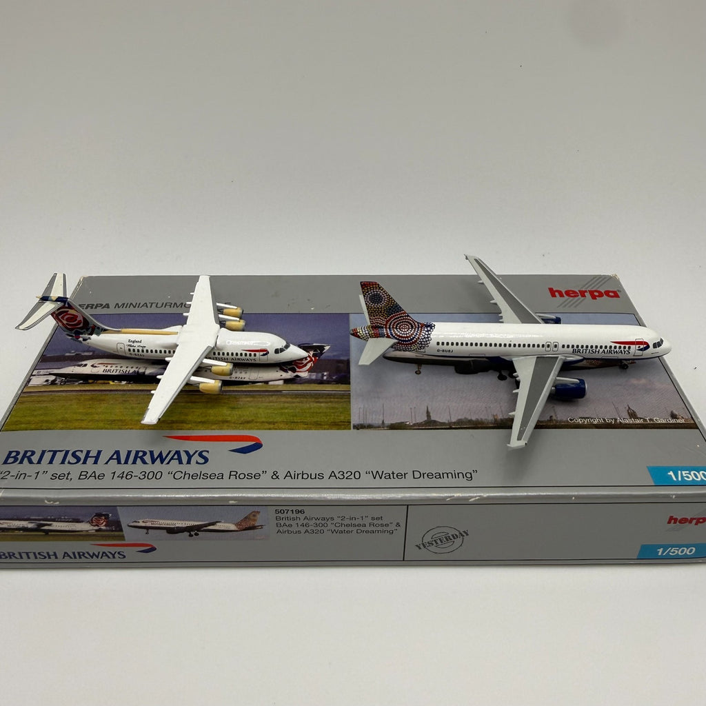 Herpa Wings 1:500 British Airways BAe-146 + A321 Set