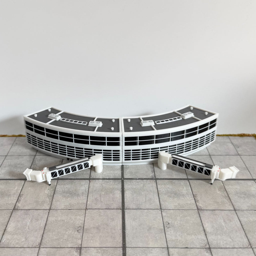 für Herpa Wings 1:500 / 1:400 2x Gebogene Curved Terminal Units + 2x Jet bridges