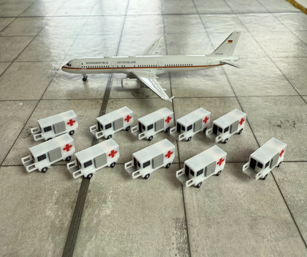 für Herpa Wings 1:500 / 1:400  10x Ambulift  GSE / Airport Accessoires