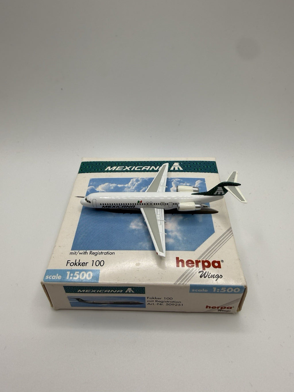 Herpa Wings 1:500 Mexicana Fokker 100