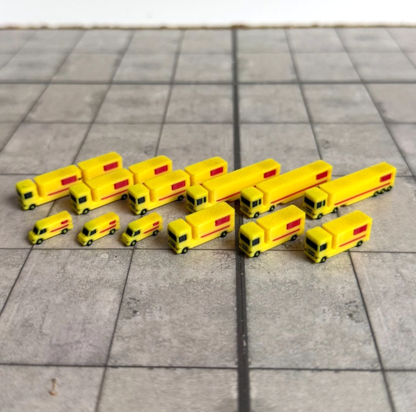 für Herpa Wings 1:500 / 1:400 12x LKW Trucks Van Cargo / Airport Accessoires GSE