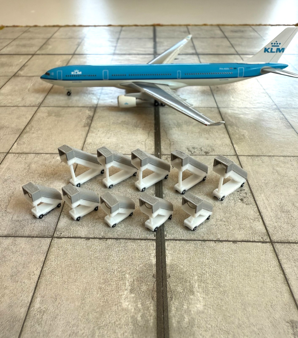 für Herpa Wings 1:500 / 1:400 10x Fluggasttreppen Dach Stairs GSE / Airport