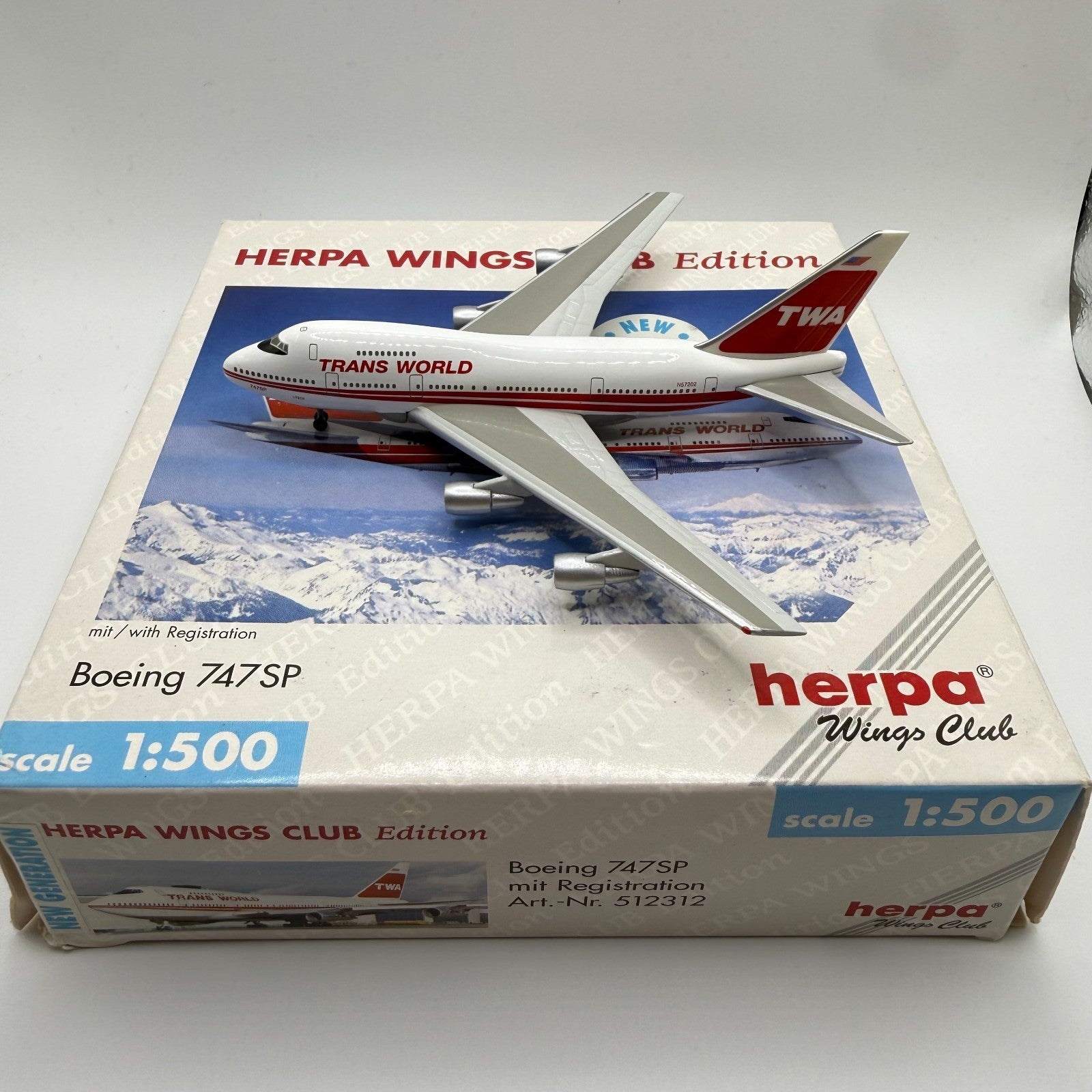 Herpa Wings 1:500 TWA Trans World 747SP Club Edition