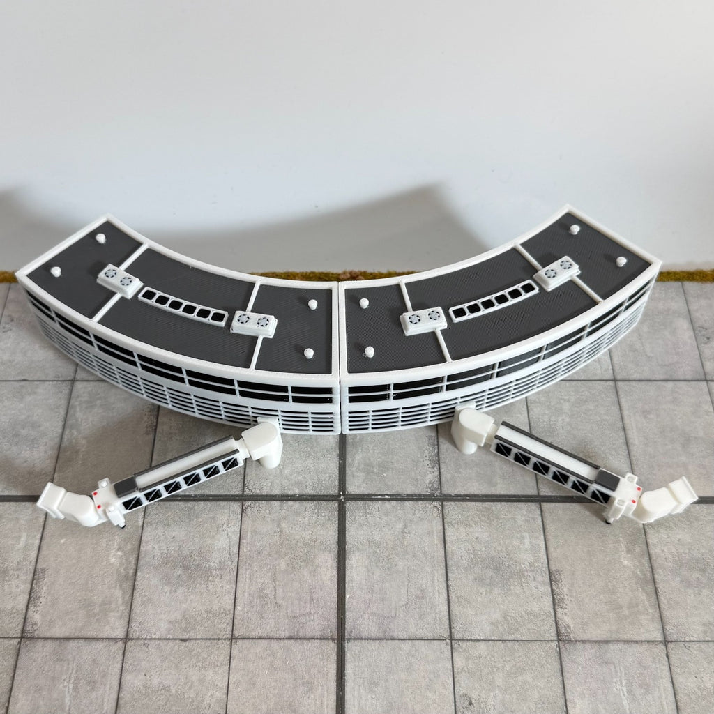 für Herpa Wings 1:500 / 1:400 2x Gebogene Curved Terminal Units + 2x Jet bridges