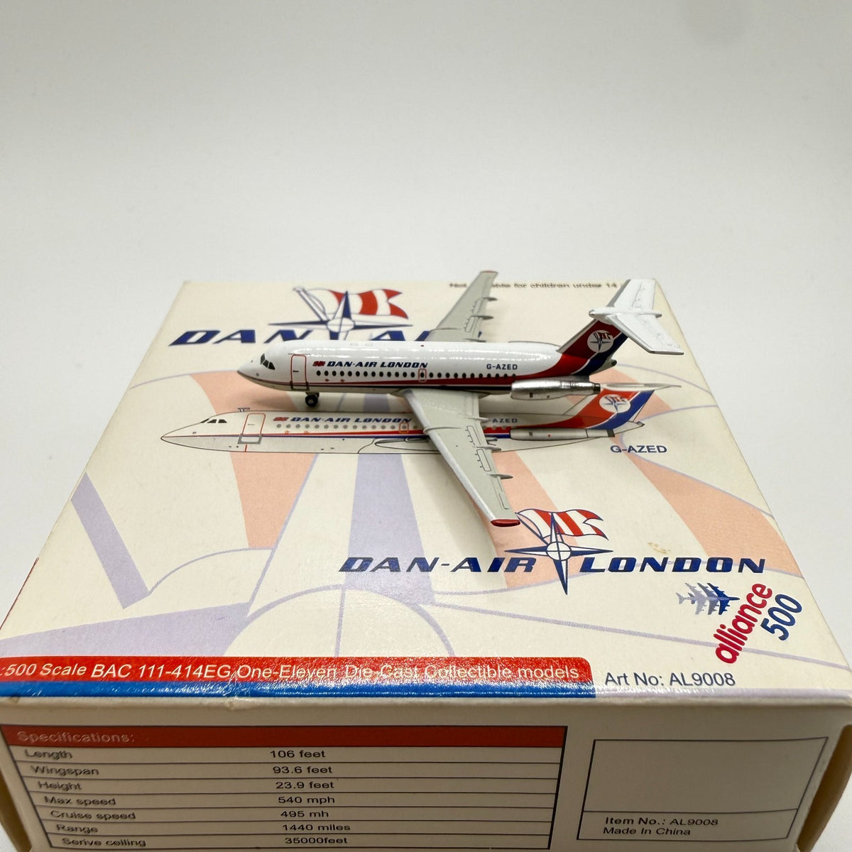 Herpa Wings / Inflight 500 1:500 Dan Air London BAC-111-400