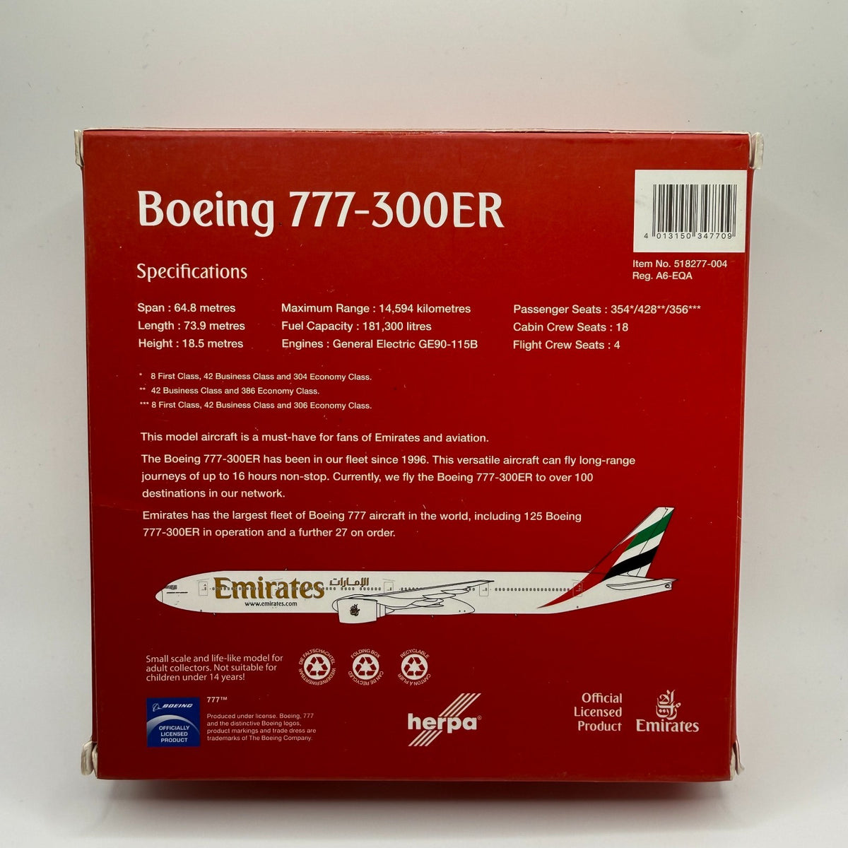 Herpa Wings 1:500 Emirates 777-300ER