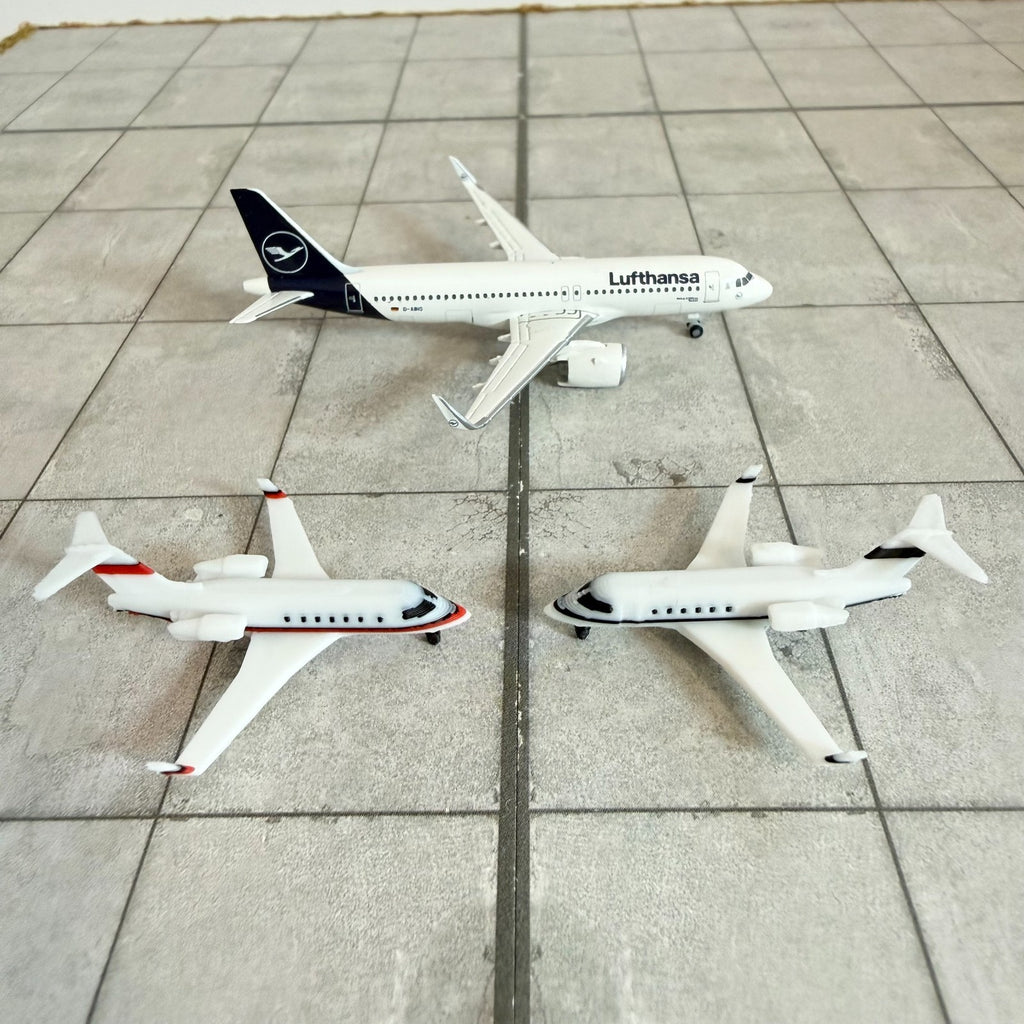 für Herpa 1:500 / 1:400  2x Bombardier Challenger 600 Private Jet Business PJ