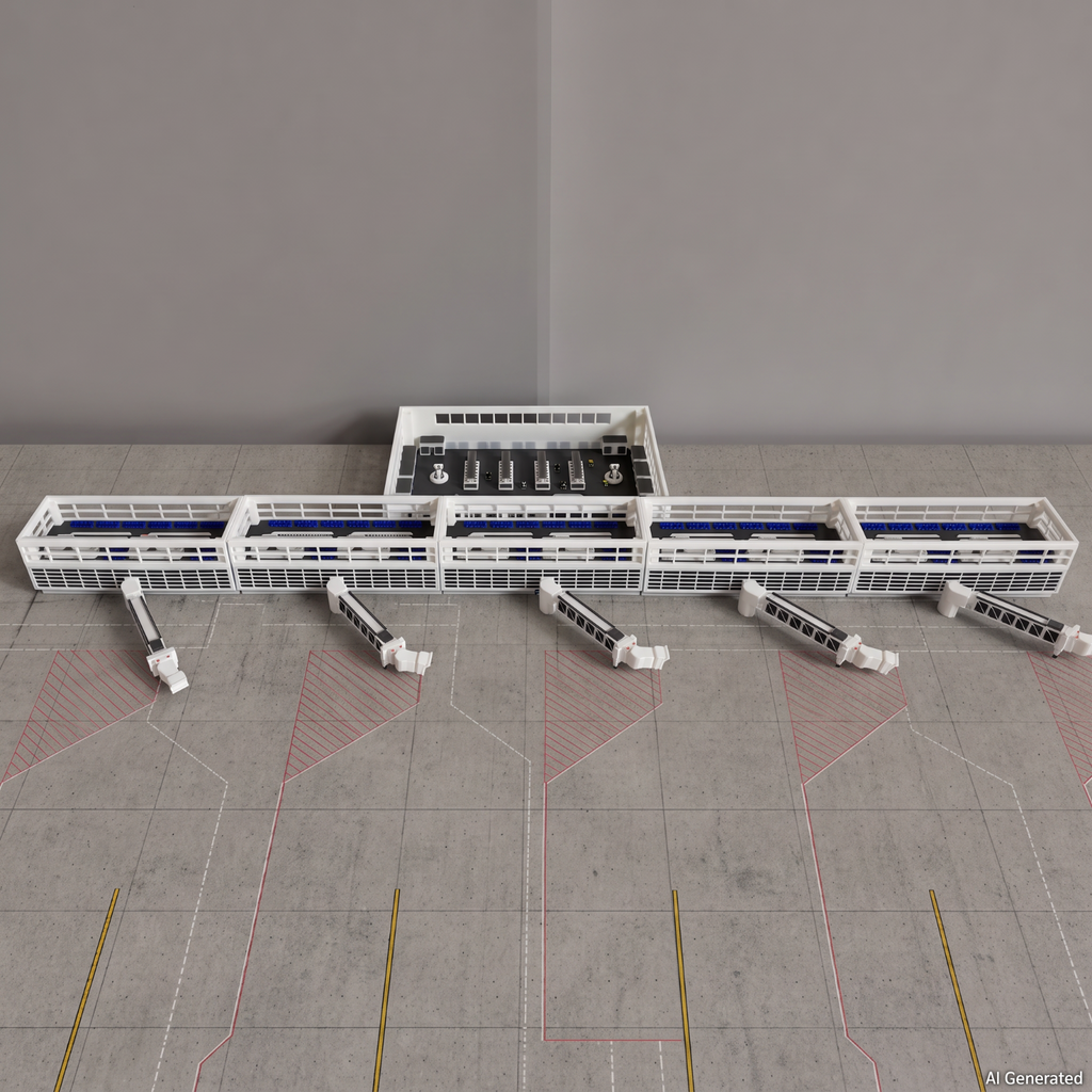 für Herpa Wings 1:500 / 1:400 Terminal Set V2 Flughafen Airport + Jet bridges