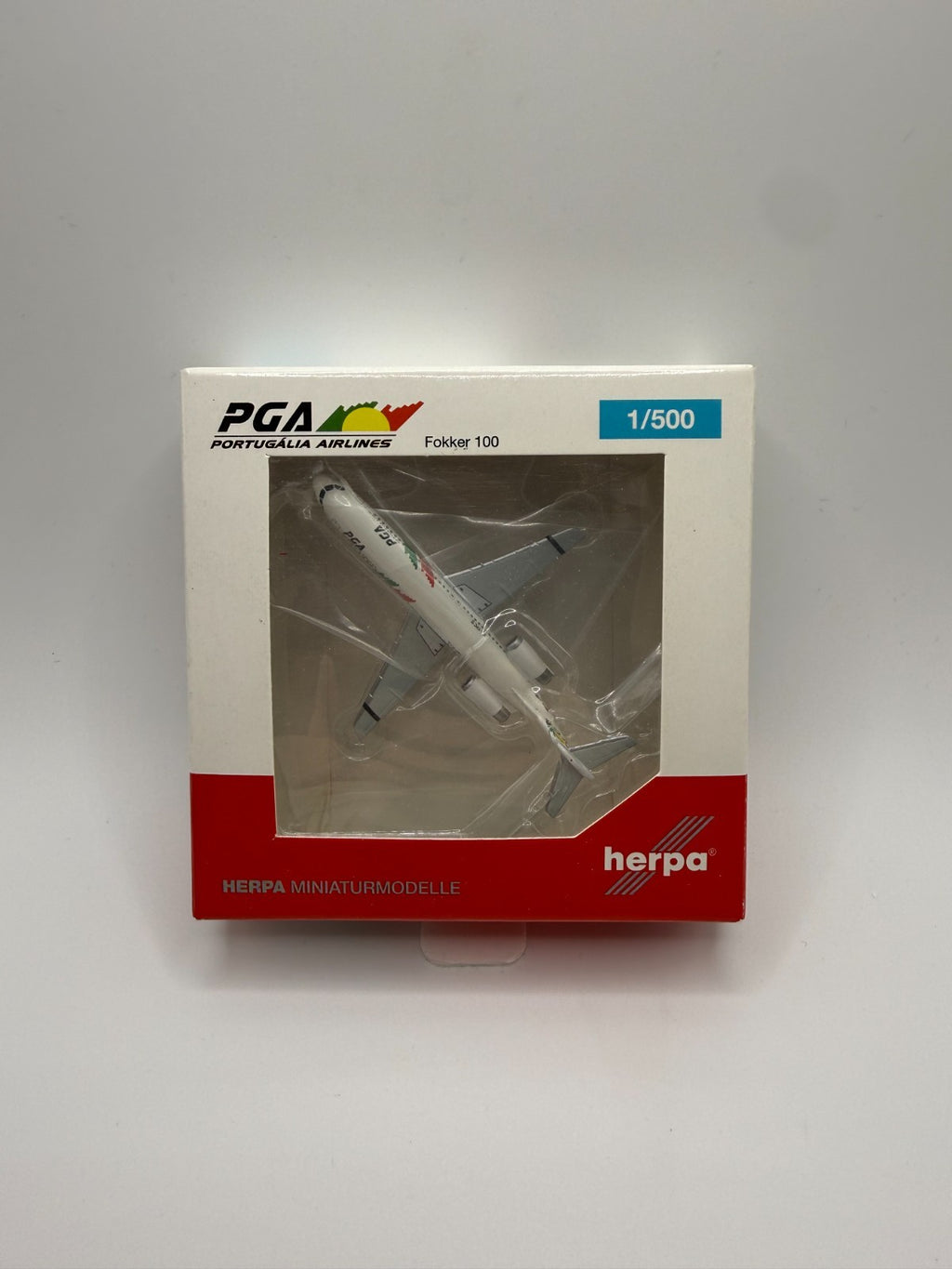 Herpa Wings 1:500 PGA Portugalia Airlines Fokker 100