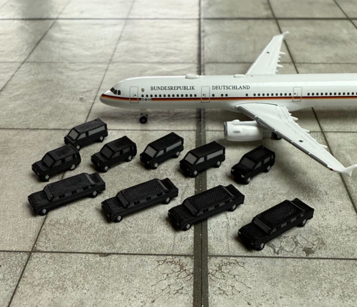 für Herpa Wings 1:500 /1:400 10x VIP vehicles Motorcade GSE / Airport Accessoire