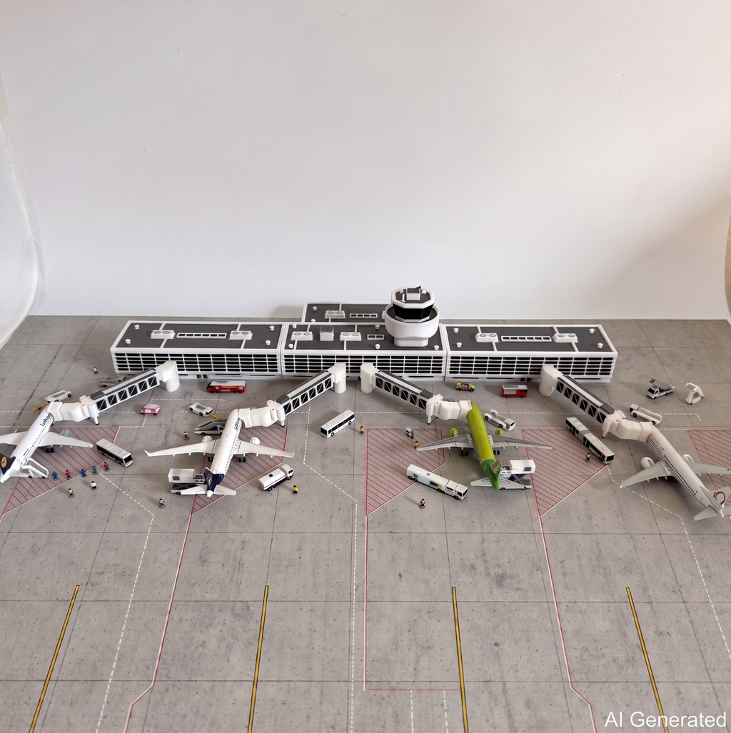 für Herpa Wings 1:500 / 1:400 Regional Airport Bundle Set Flughafen Terminal