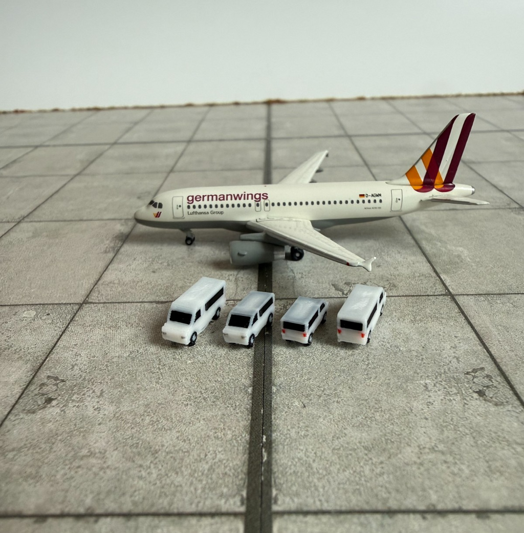 für Herpa Wings 1:500 /  1:400 10x Vans Transporter white Cars GSE  / Airport