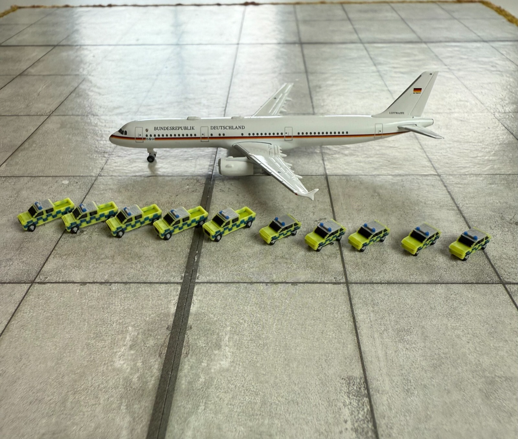 für Herpa Wings 1:500 / 1:400 10x Airport Security Police Cars GSE  /Airport