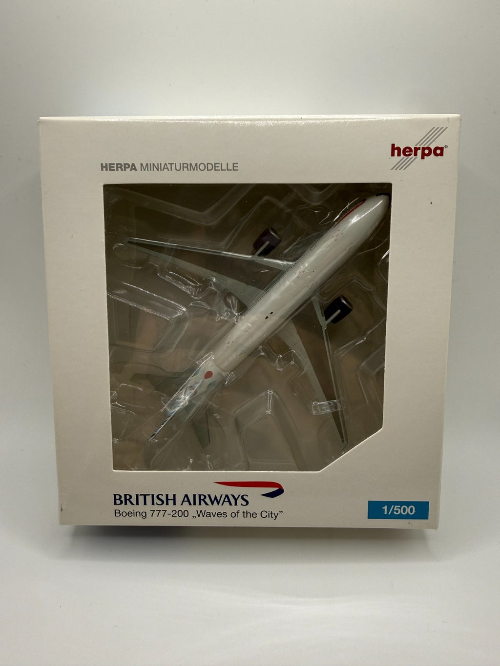 Herpa Wings 1:500 British Airways 777-200 Waves of the City