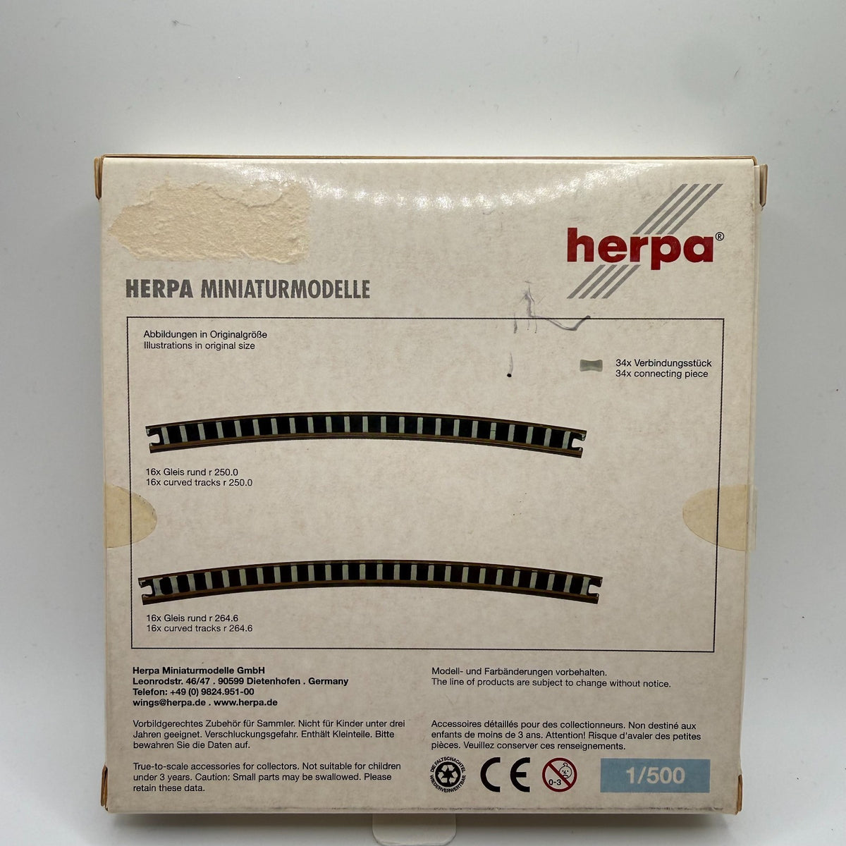 Herpa Wings 1:500 ICE Zubehör Gleise gebogen