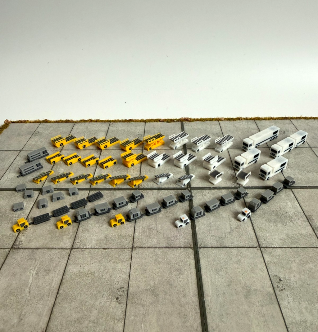 für Herpa Wings 1:500 / 1:400 Cargo Vehicles Set GSE / Airport Accessoires