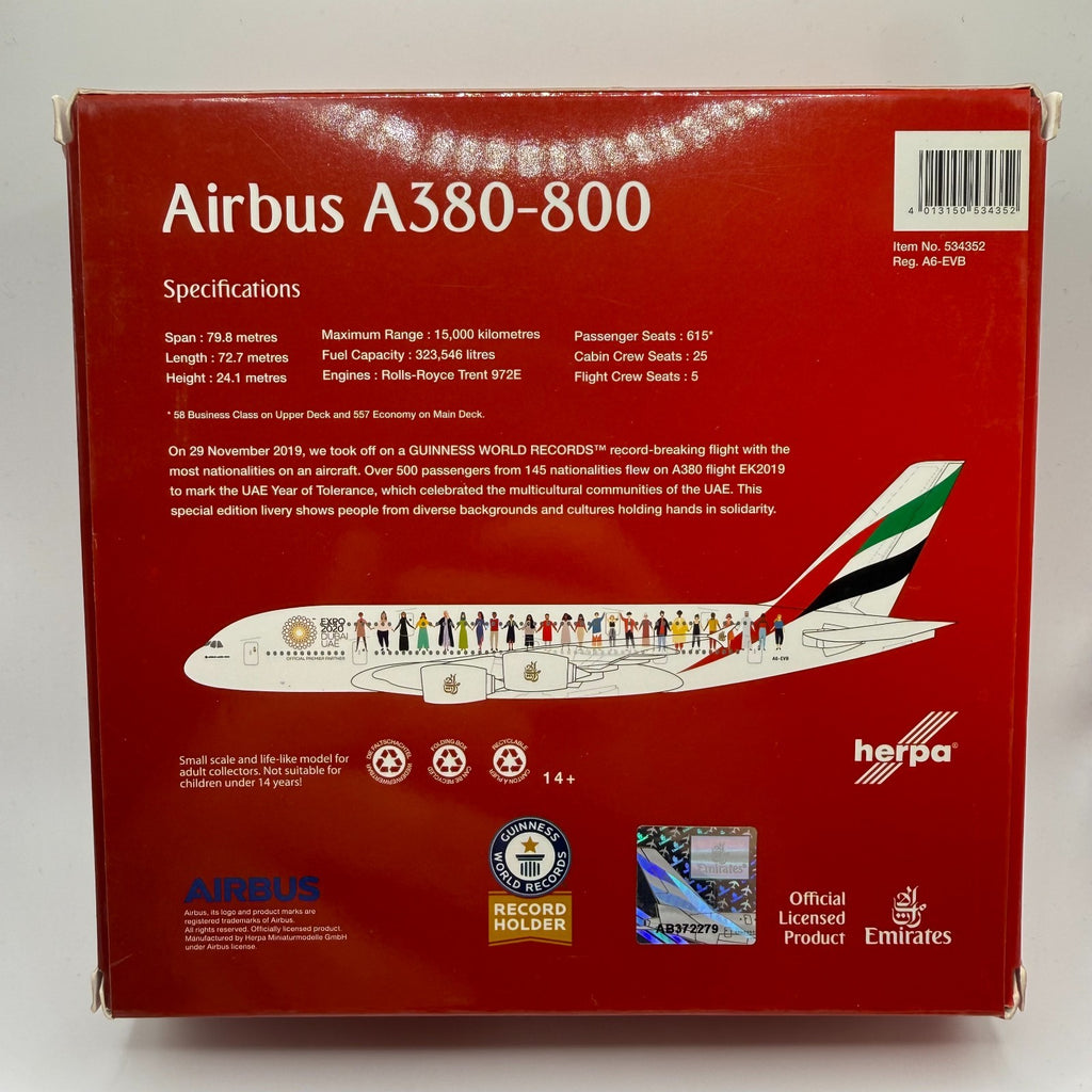 Herpa Wings 1:500 Emirates A380 Dubai Expo 2020