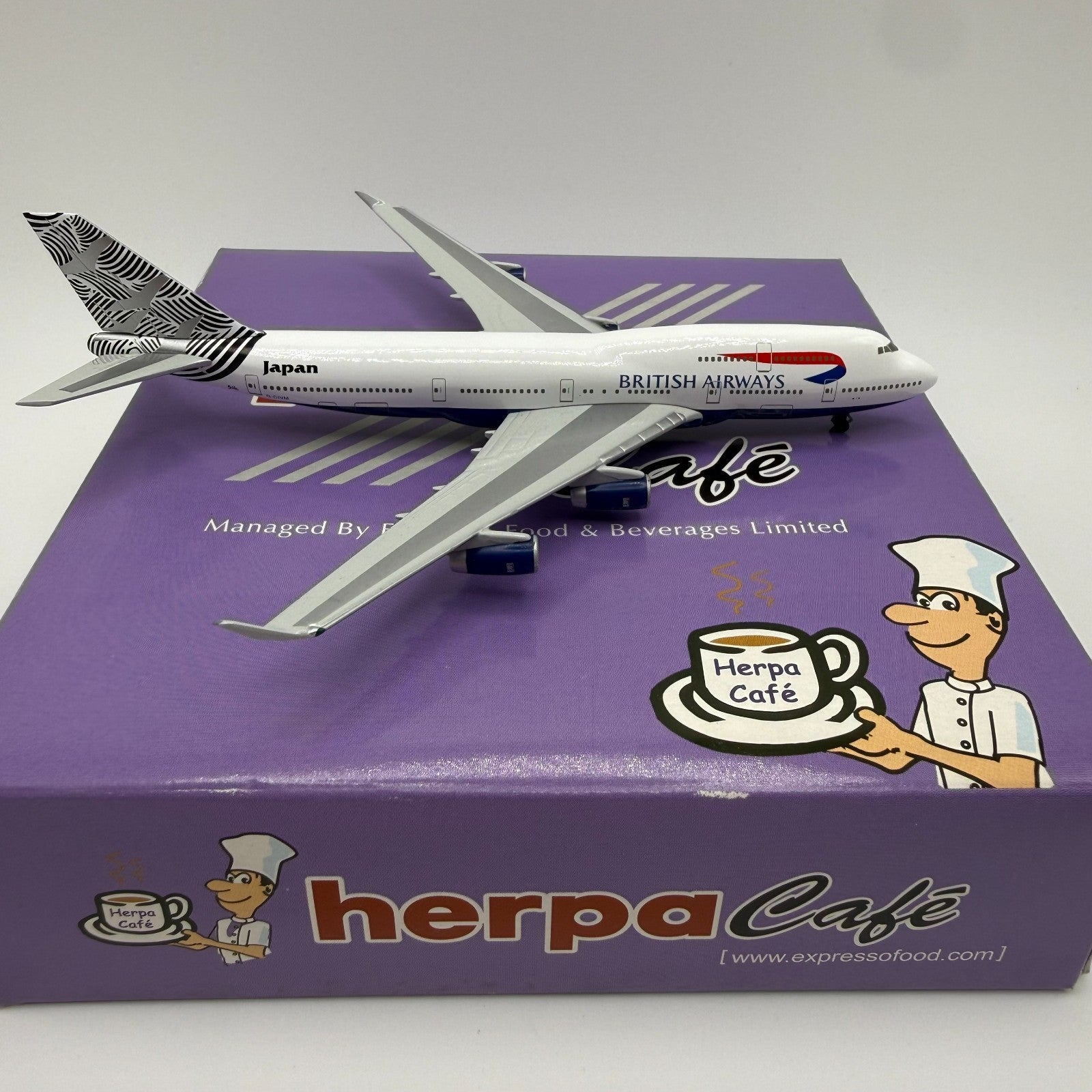 Herpa Wings 1:500 British Airways 747-400 Japan Herpa Cafe