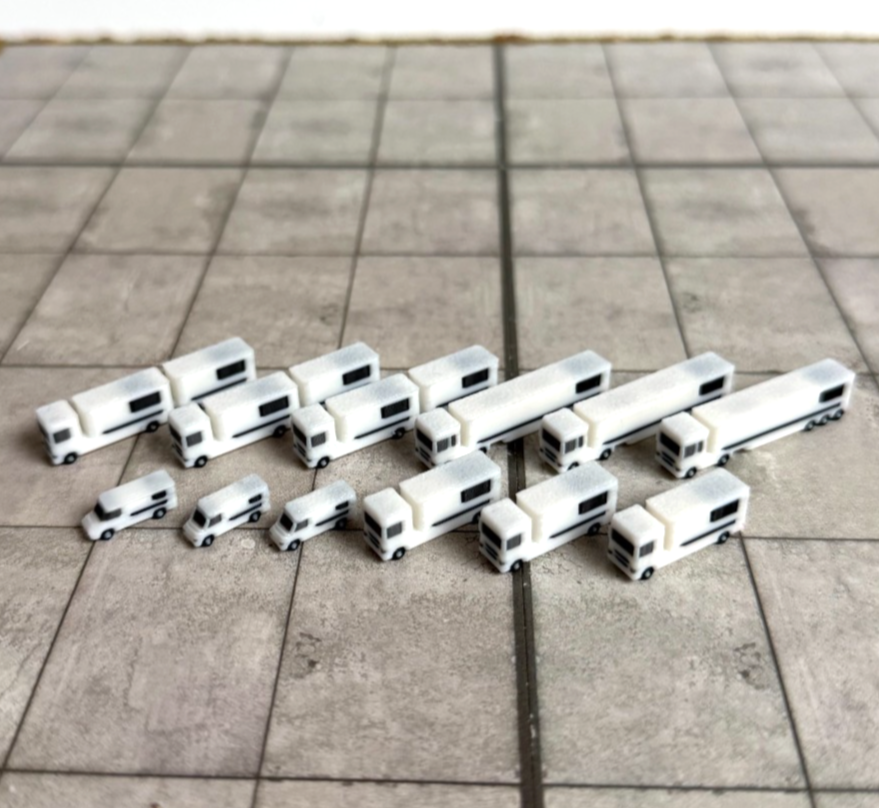 für Herpa Wings 1:500 / 1:400 12x LKW Trucks Van Cargo / Airport Accessoires GSE