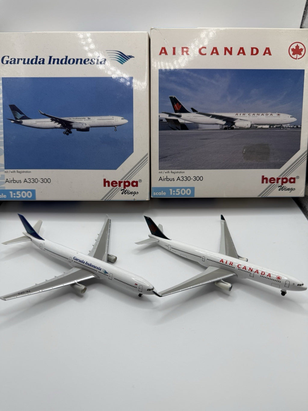Herpa Wings 1:500 Garuda Indonesia A330 + Air Canada A330