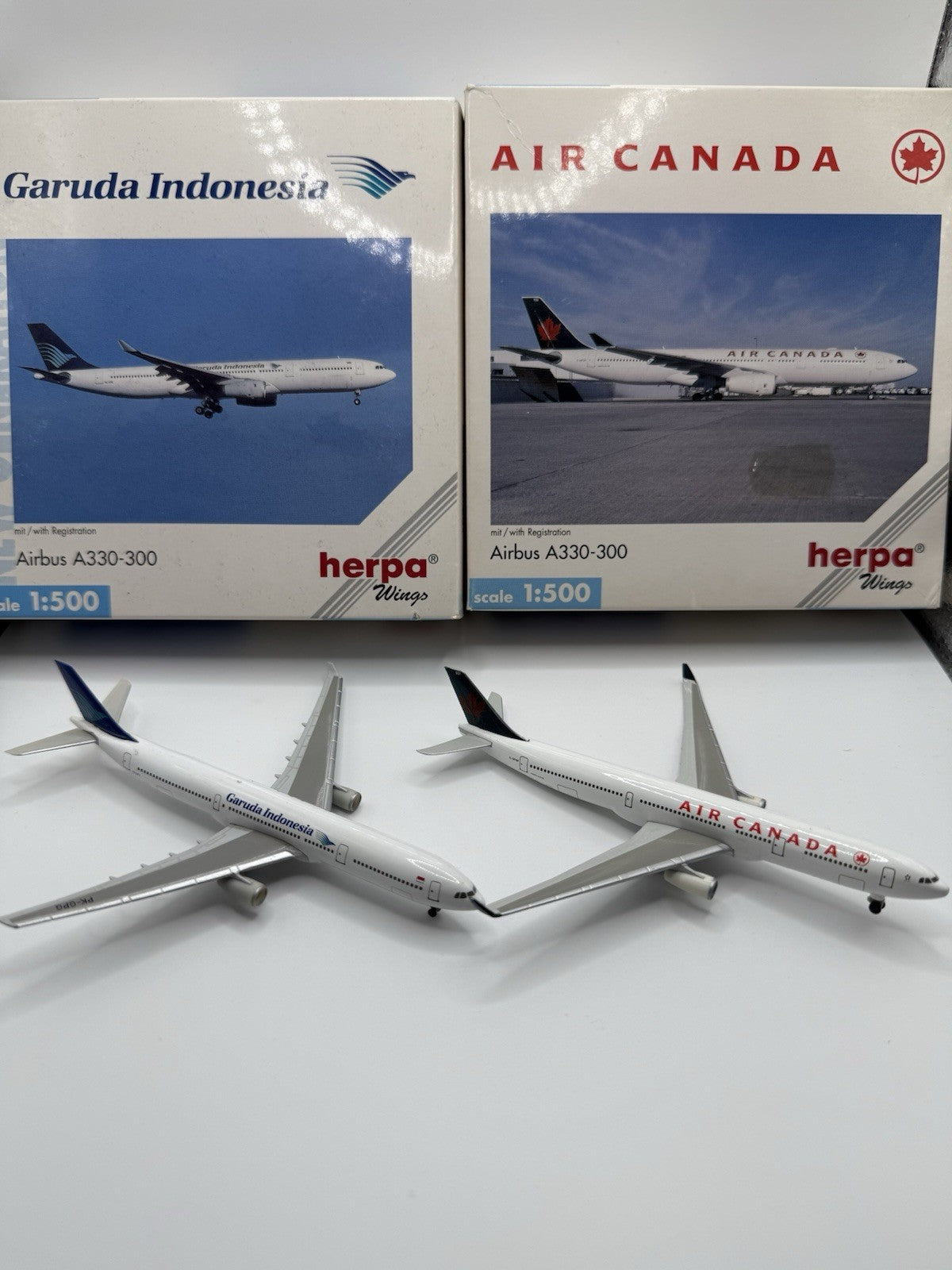 Herpa Wings 1:500 Garuda Indonesia A330 + Air Canada A330