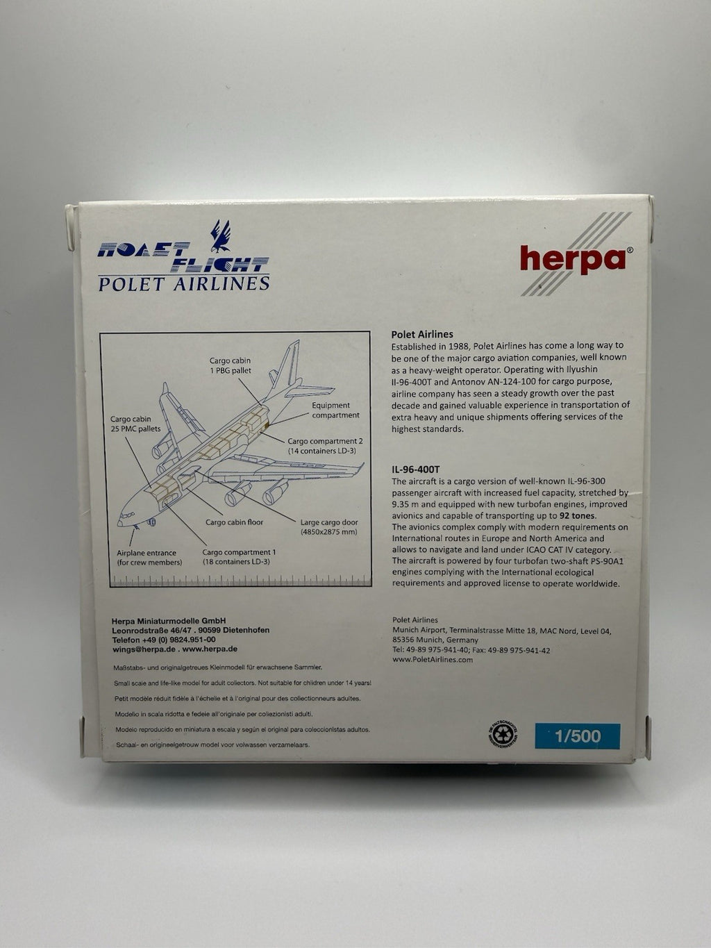 Herpa Wings 1:500 Polet Airlines IL-96