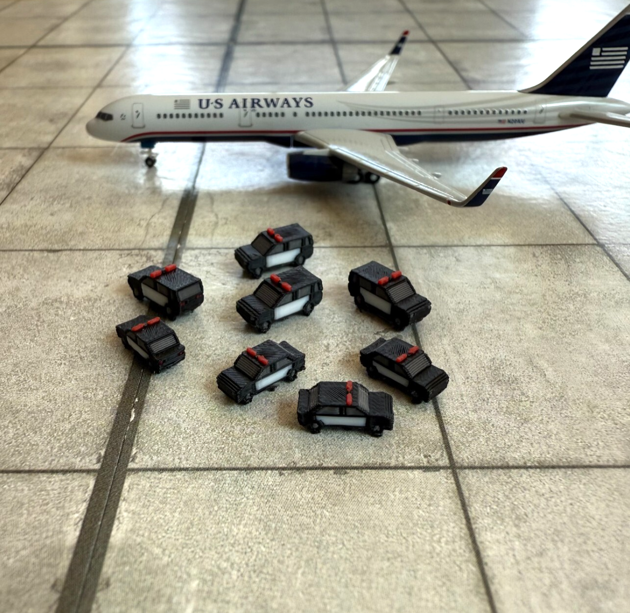 für Herpa Wings 1:500 / 1:400 10x Police cars US Polizei USA GSE / Airport