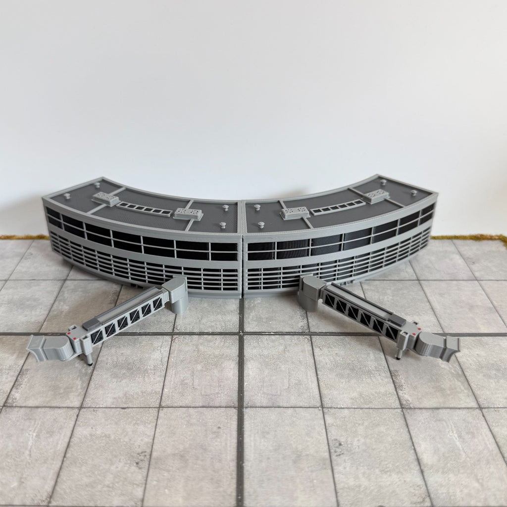 für Herpa Wings 1:500 / 1:400 2x Gebogene Curved Terminal Units + 2x Jet bridges