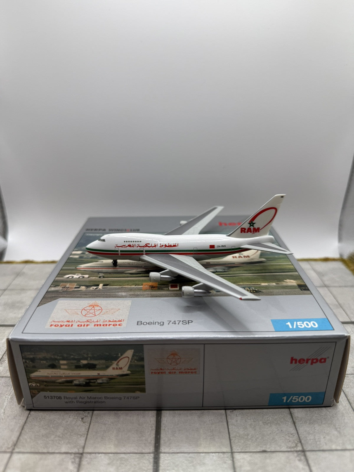Herpa Wings 1:500 Royal Air Maroc 747SP